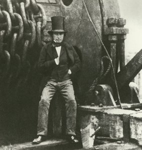 Isambard Kingdom Brunel, inženýr, během stavby Great Eastern (rytina) od English School