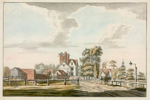 Islington, Canonbury Tower (wc na papíře) od English School