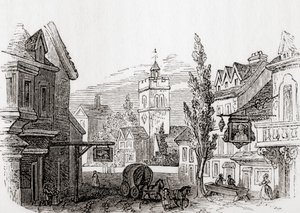 Islington, Velký Londýn, Anglie v roce 1760, ze staré Anglie: Obrazové muzeum, hospoda. 1847 od English School
