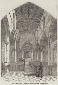 Islip Church, Northamptonshire, restaurováno (rytina) od English School