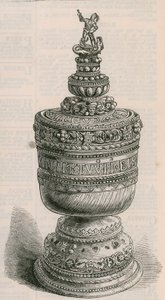 Ivory Grace Cup of Thomas aBecket, zasazený do zlata od English School