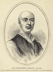 Jack Broughton, Champion, 1734-1750, Z obrazu Franka Haymana, RA, dříve v držení vévody z Cumberlandu od English School