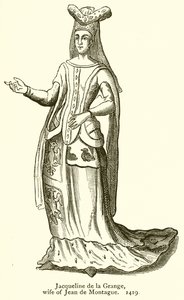 Jacqueline de la Grange, manželka Jean de Montague. 1419 od English School