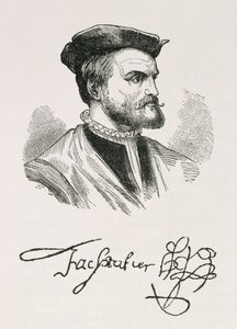 Jacques Cartier (1491-1557) ilustrace ze IV. dílu „Narativní a kritické dějiny Ameriky“, 1886 od English School