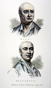 James Figg a Jack Broughton, z tisku vydaného v roce 1812 (barevné lito) od English School