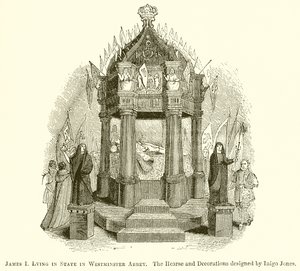 James I. Ležící ve státě Westminster Abbey od English School
