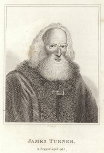 James Turner, žebrák ve věku 93 let od English School