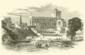 Jedburgh Abbey (rytina) od English School