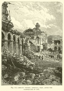Jezuitský kostel, Arequipa, Peru, po zemětřesení v roce 1868 od English School