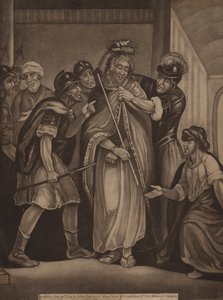 Ježíš korunovaný trnovou korunou (rytina) od English School