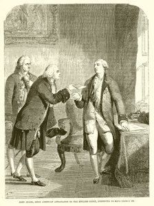 John Adams, první americký velvyslanec u anglického dvora, předal králi Jiřímu III od English School