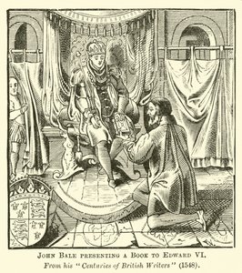 John Bale představuje knihu Edwardovi VI od English School