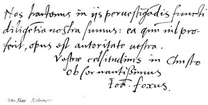 John Foxe, (reformátor) od English School