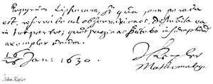John Kepler od English School