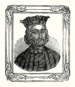 John se narodil v roce 1167, korunován v roce 1199 a zemřel v roce 1216 (rytina) od English School