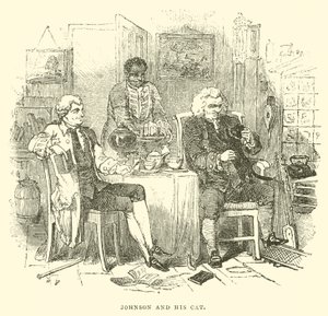 Johnson a jeho kočka (rytina) od English School