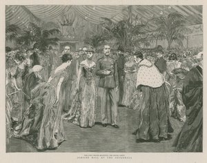 Jubilejní ples v Guildhall, Londýn; Primátor přijímající královskou párty od English School