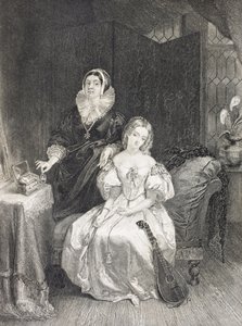 Julie a její chůva, z knihy "Galerie historických portrétů", vydané kolem roku 1880 od English School
