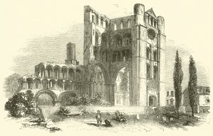 Kelso Abbey (rytina) od English School