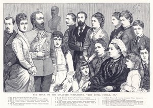 Klíčový blok k barevnému doplňku, Královská rodina, 1880 od English School
