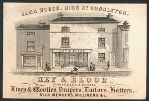 Key and Bloor, velkoobchod a maloobchod lněných a vlněných soukeníků, krejčí, kloboučníci, obchodníci s hedvábím, kadeřníci od English School