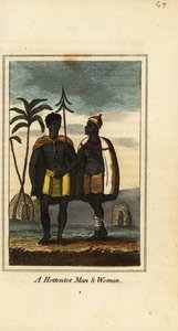Muž a žena Khoikhoi, Jižní Afrika od English School