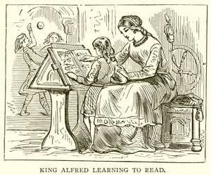 Král Alfréd se učí číst od English School