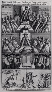 Král Karel II. (1630-85) s parlamentem, 1660 od English School