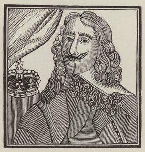 Král Karel I., mučedník (rytina) od English School