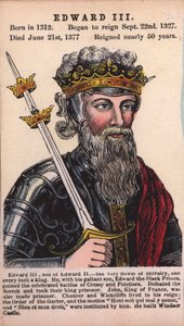 King Edward III (barevná rytina) od English School
