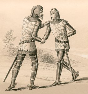 Král Edward III pozdravil svého syna, Černého prince, po bitvě u Crecy od English School