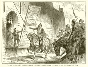 Král Edward II odražen od hradu Stirling po bitvě u Bannockburn, 1314 od English School