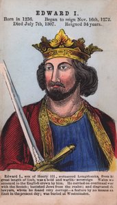King Edward I (barevná rytina) od English School