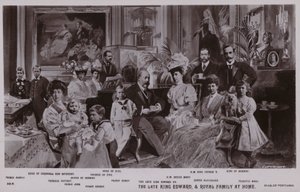 Král Edward VII a jeho rodina (litho) od English School