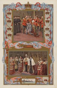 První akty krále Edwarda VII. jako panovníka v roce 1901 (barevná litografie) od English School