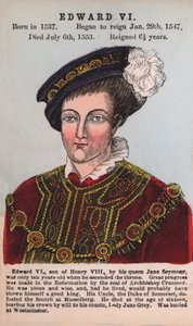 King Edward VI (barevná rytina) od English School