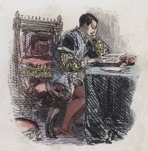 Čtení krále Edwarda VI. (barevná rytina) od English School