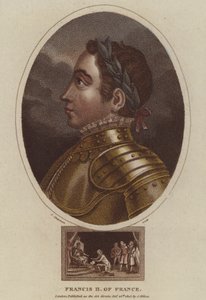 Francouzský král František II. (barevná rytina) od English School