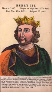 King Henry III (barevná rytina) od English School