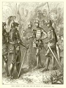 Král Jindřich V. a Sire de Helly v Agincourt, 1415