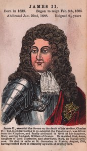 King James II (barevná rytina) od English School
