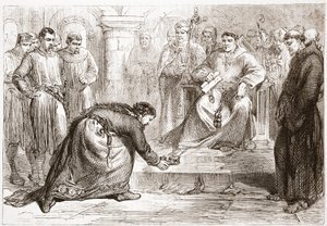 Král Jan a papežský legát, ilustrace z Historie protestantismu od Jamese Aitkena Wylie (1808-1890), hospoda. 1878 od English School