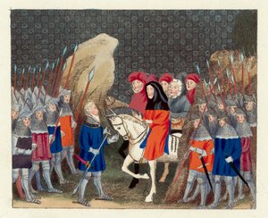 Král Richard II zrazen (barevná rytina) od English School