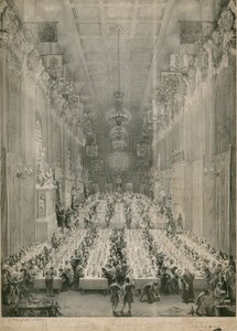 Král William IV a Adelaide v Guildhall, Londýn, 1834 od English School