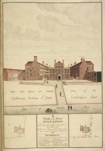 Kings 43, f.147 A View of Navy Office, London od English School