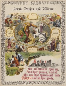 Korah, Dathan a Abiram (barevná rytina) od English School