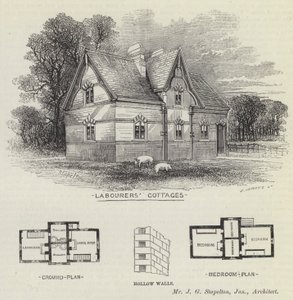 Dělnické chalupy (rytina) od English School