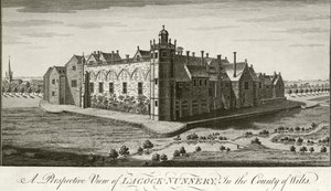 Lacock Abbey, Wiltshire (rytina) od English School