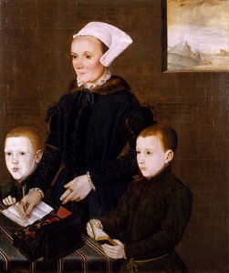 Lady Ingramová a její dva synové Martin a Steven) od Anglické školy od English School