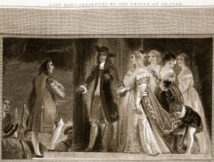 Lady Mary darovaná princi Oranžskému, ilustrace z knihy Davida Humese The History of England, vyd. R. Bowyer, Londýn, 1812. od English School
